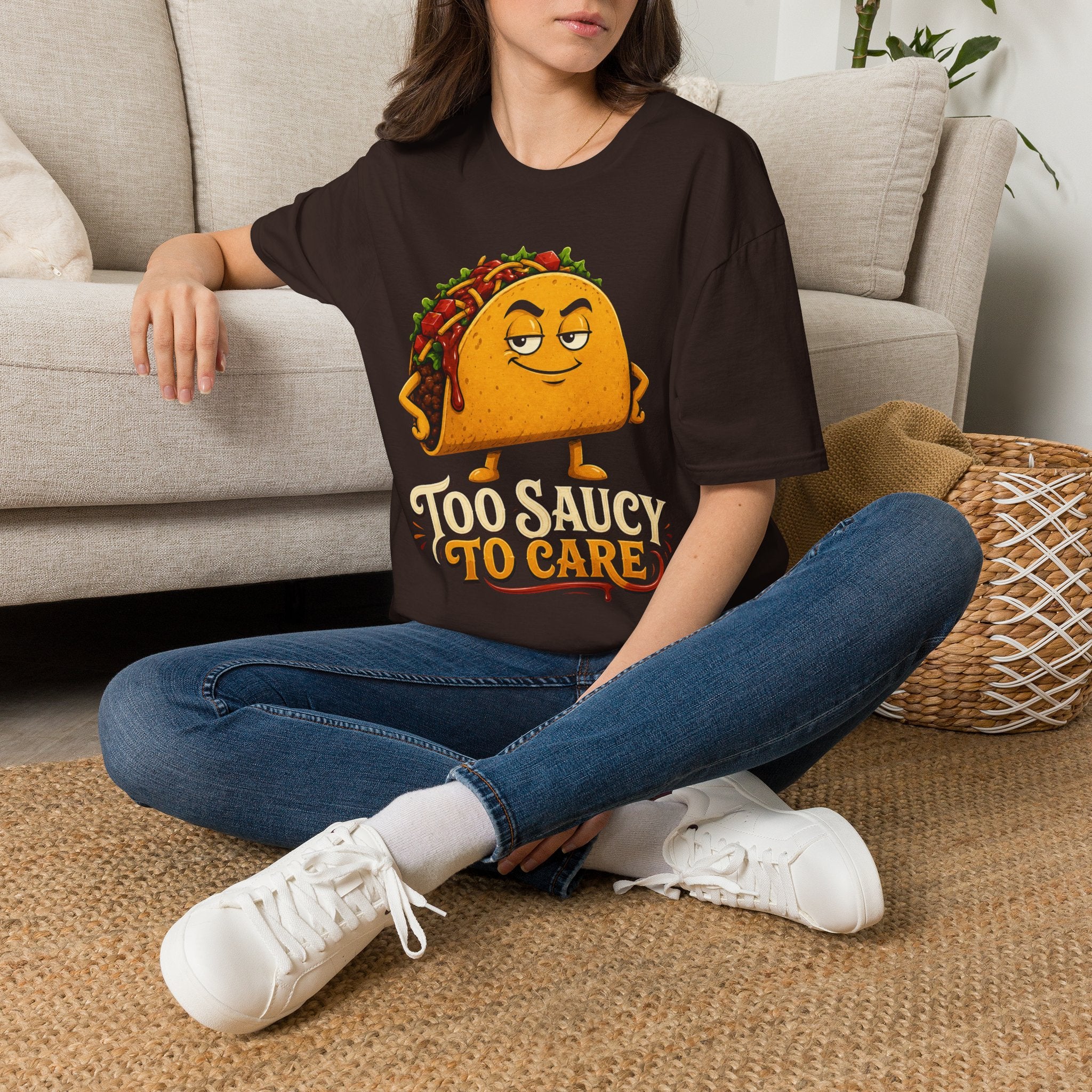 Too Saucy To Care Funny Taco Tee