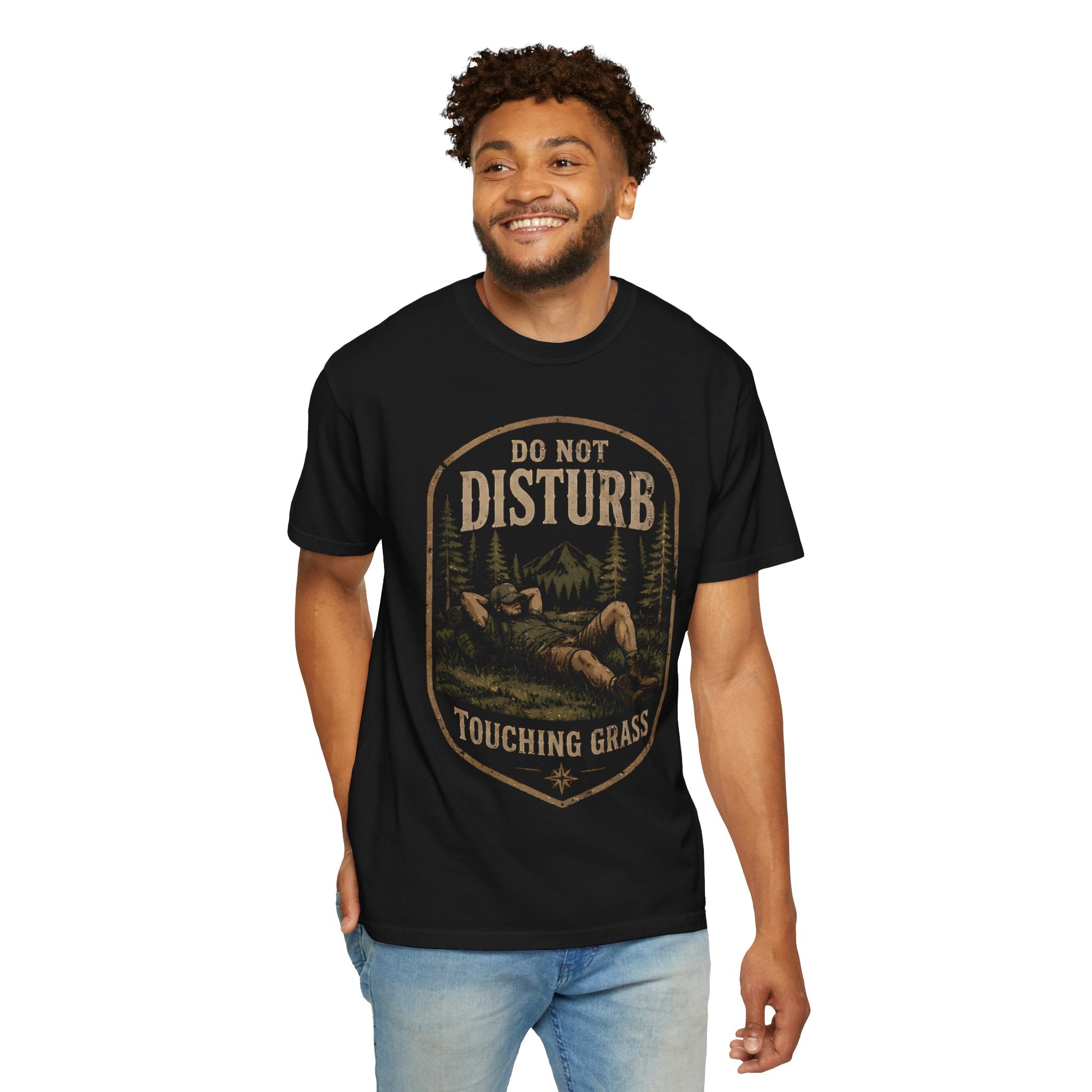 Do Not Disturb Touching Grass T-Shirt — Retro Outdoors Relaxation Tee