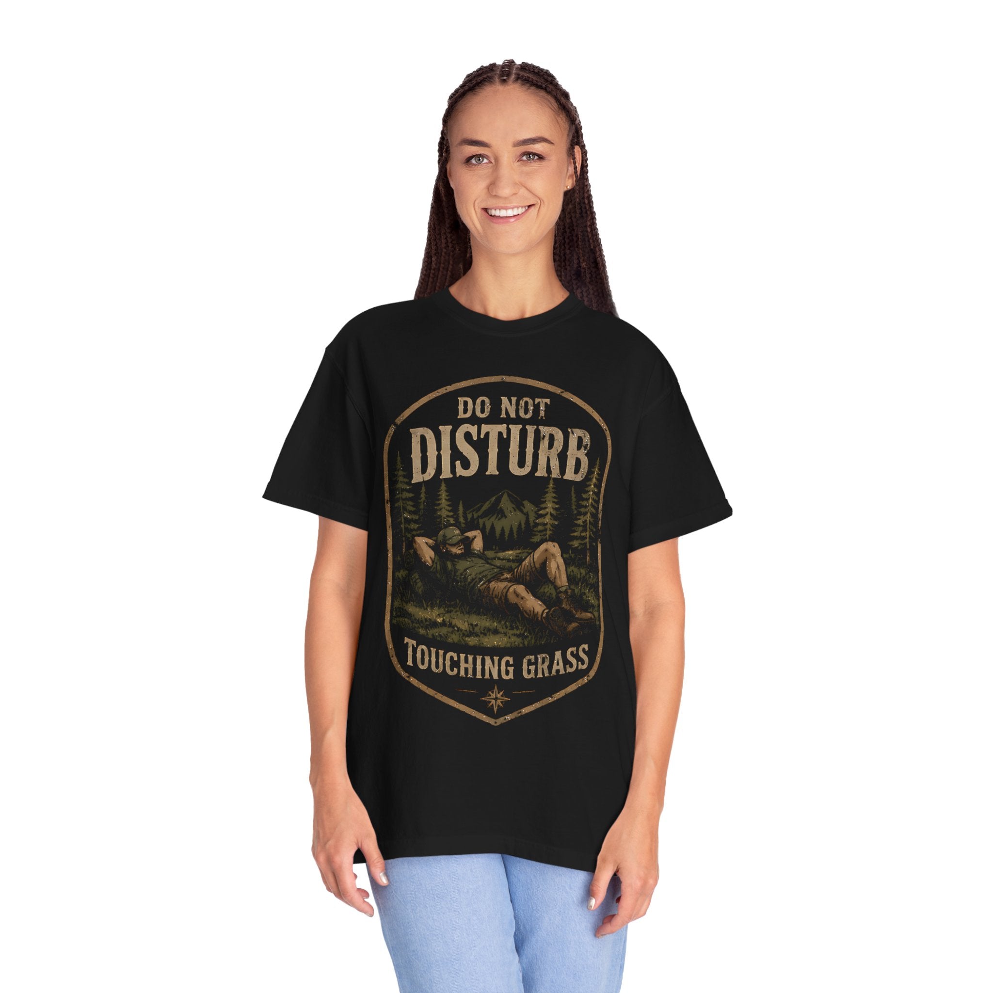 Do Not Disturb Touching Grass T-Shirt — Retro Outdoors Relaxation Tee