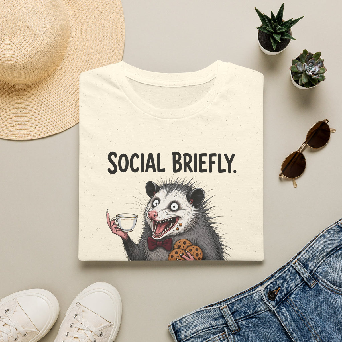 Social Briefly Feral Immediately T-Shirt