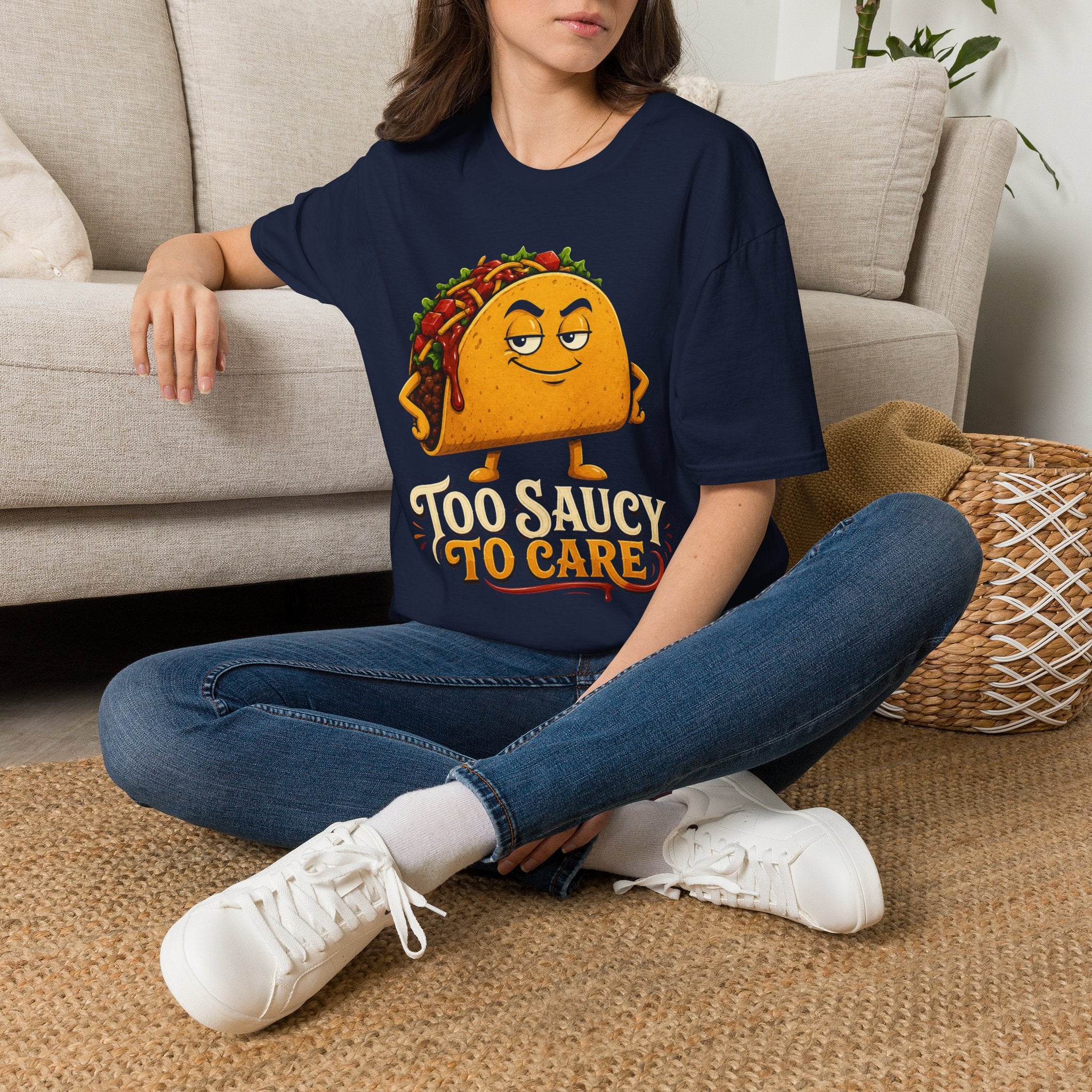 Too Saucy To Care Funny Taco Tee
