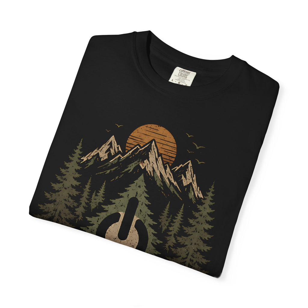 Nature Is My Reset Button T-Shirt — Retro Mountain Outdoor Tee